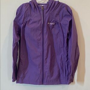 Girl’s XL Columbia purple nylon rain jacket